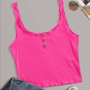 pink cropped tank